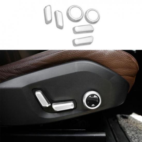 Fit For Volvo XC90 2016- Matte Silver Seat Adjust Handle Button Cover Trim