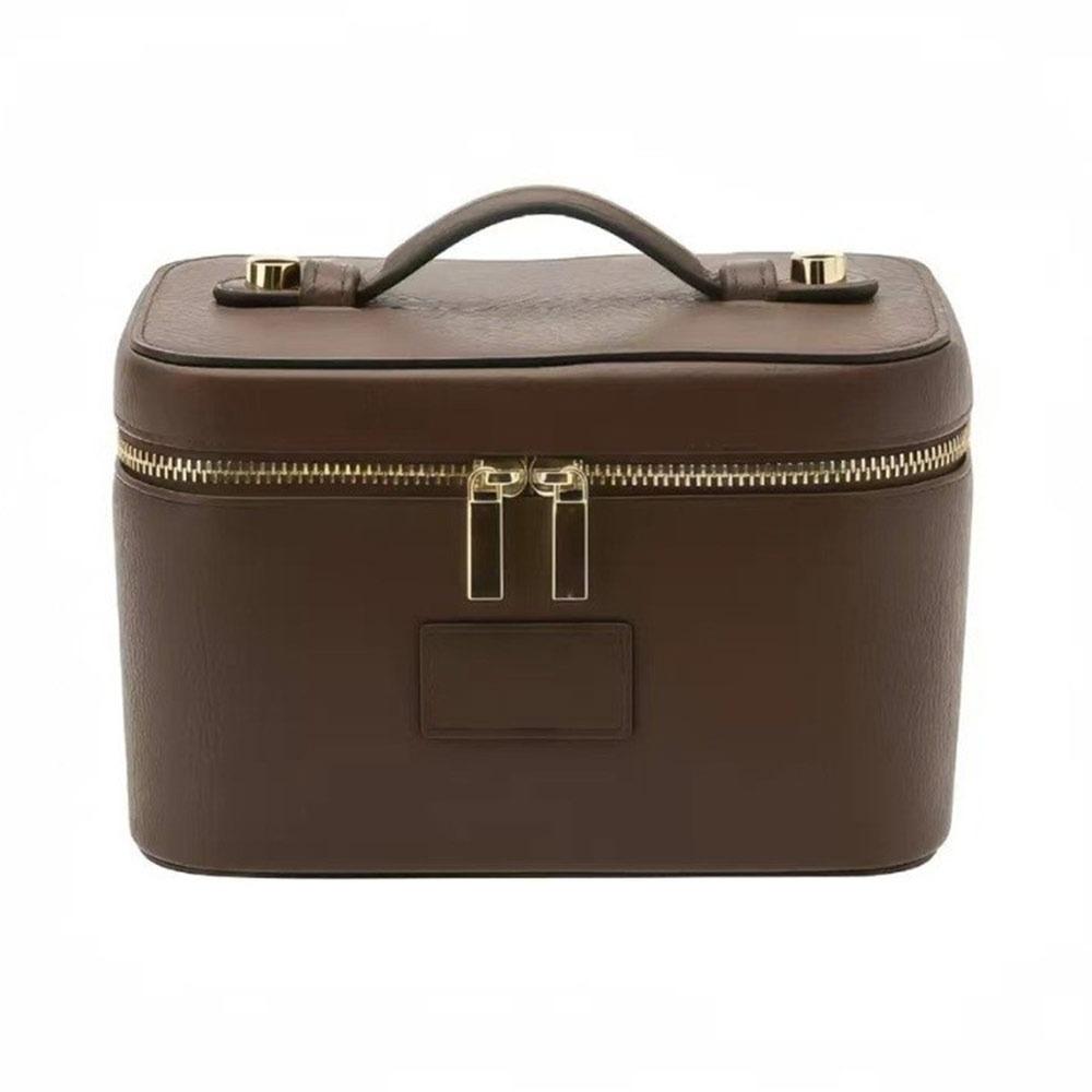 PU Leather Makeup Bag Square Shape Waterproof Toiletry Bag Large Capacity Removable Divider Camera Storage Bag for Women & Men