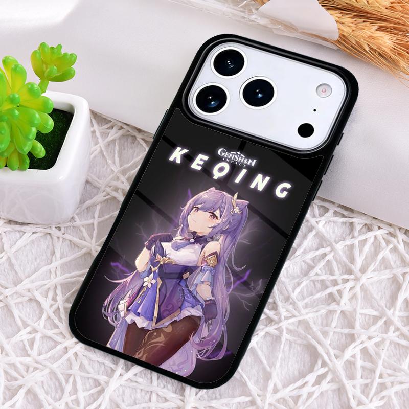 

Keqing Genshin Impact Phone Case for iPhone 17 Air 16 15 11 12 14 13 Pro Max Shockproof Cover iPhone 16 Pro Max