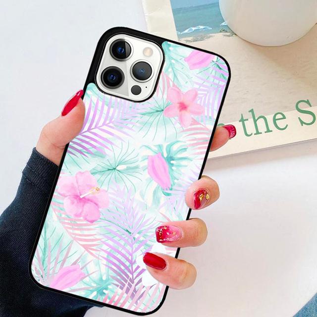 Watercolor Palm Leaves PINEAPPLE Phone Case Cover for iPhone 17 Air 16 15 14 13 11 12 Pro Max Plus Shell Coque