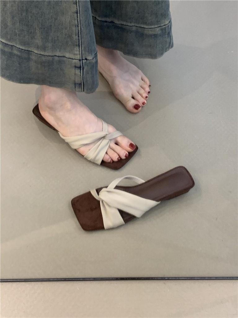 Design Sense Niche Sandals Retro Red Open-toed High-heeled Cool Slippers Women's Shoes