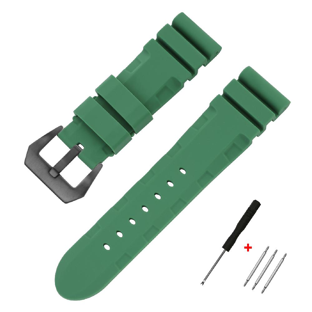 Silikonarmbänder für Panerai 22mm 24mm Uhrenarmband Ersatz Universal Correa Reloj Herrenarmband Gummi Sport Uhrenarmband