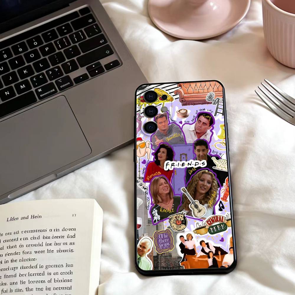 TV Friends Phone Case For Samsung S25,24,23,22,30,21,10,9,Ultra,Plus,Lite,FE,4,5 G Soft Black Case