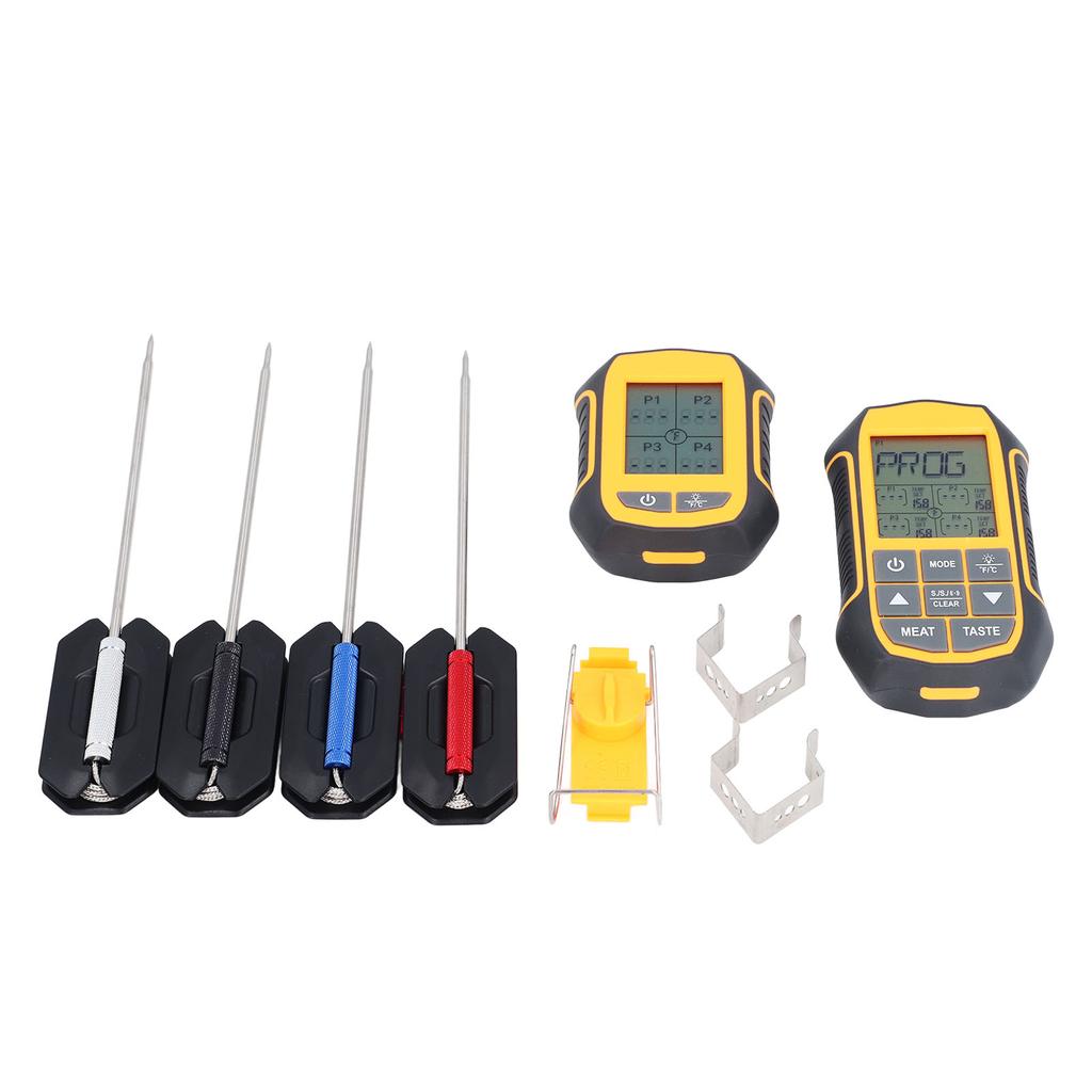 Digital Cooking BBQ Thermometer ABS Wireless Oven Food Smoker Thermometer with 4 Probes