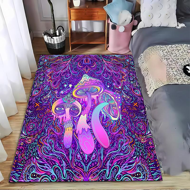 

Dreamy Purple Swirl Mushroom Rug, Unique Art Decor Suitable for use as an anti-slip game mat for living room and bedroom sofas 40x60cm( 15x23in )