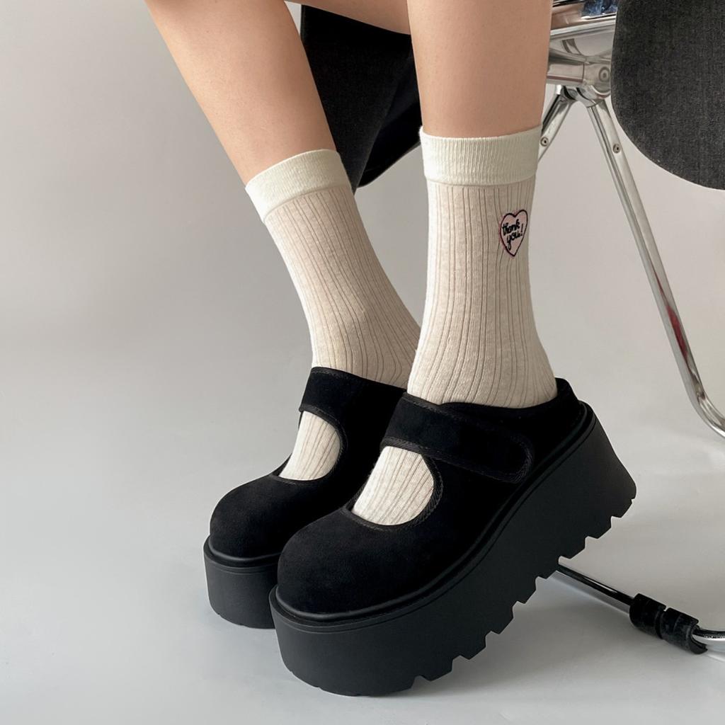 Wang Fan thick-bottomed Birkenstock head slippers heightened Mary Jane half slippers