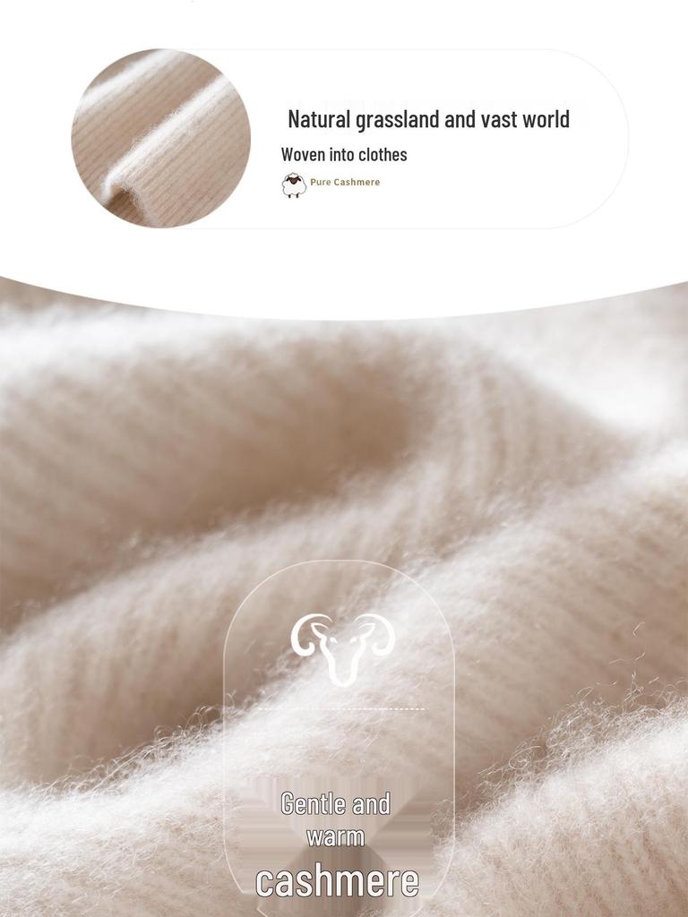 Women's Striped High-Neck Cashmere Sweater: Autumn/Winter Slimming Wool Pullover and Base Layer Knitwear