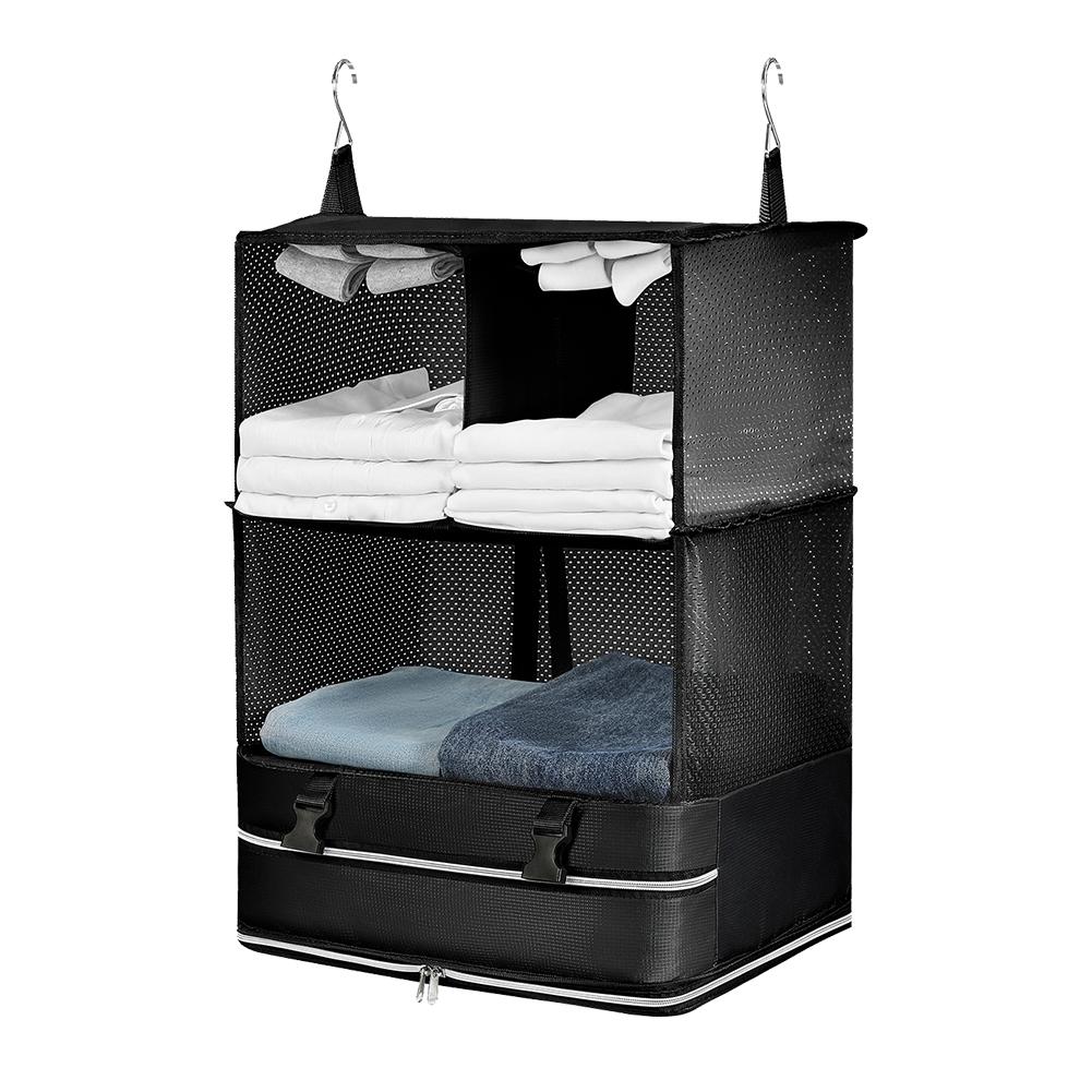 Stow And Go Travel Luggage Organizer Foldable Luggage Compartment Organizer Packing Organizer for Luggage and Carry on Closet XL чёрный