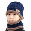 Kids Boys Girls Winter Fleece Hat Scarf Thicken Knit Windproof Hats Bib Scarves Children