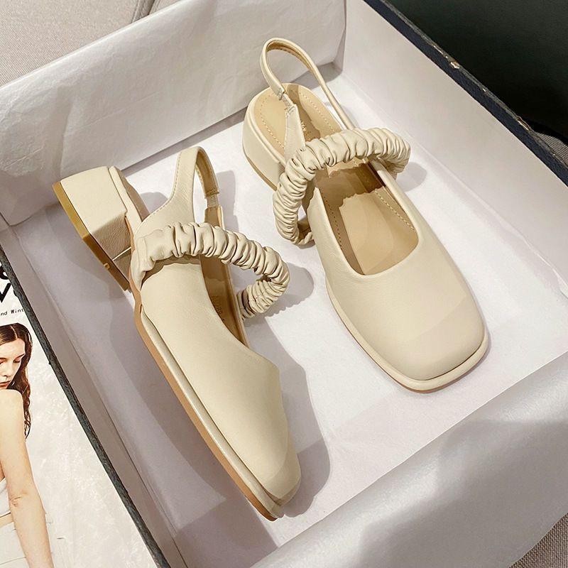 Thick round head casual thick heel European and American ins high heel summer Mary Jane small leather shoes women's single shoes platform