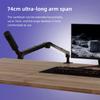 Desktop Microphone Boom Arm with LED Fill Light 2700K-6500K & Remote Control Desk Mount Mic Stand