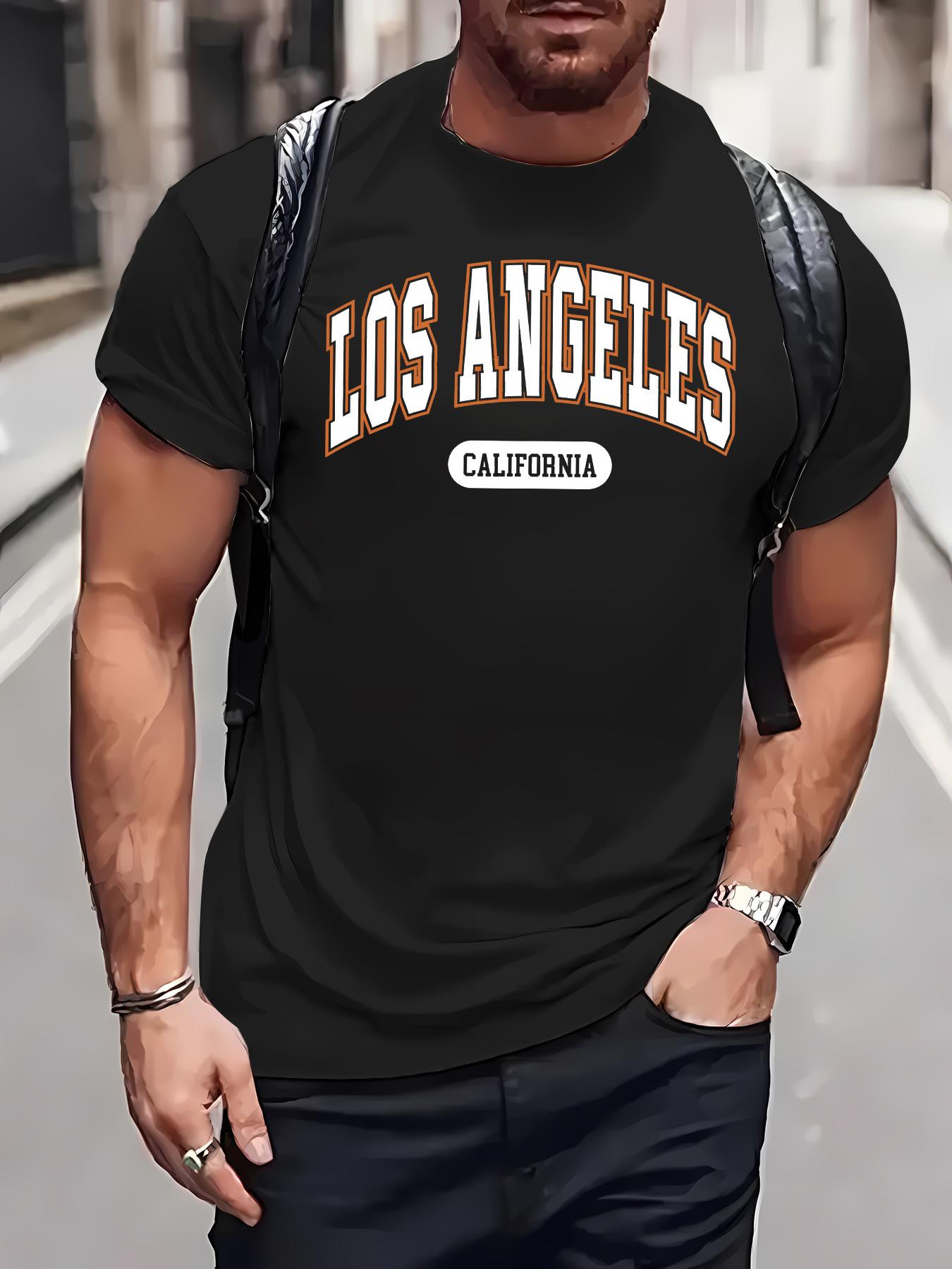 Casual  Los Angeles California  Graphic T-shirt - Navy Blue M