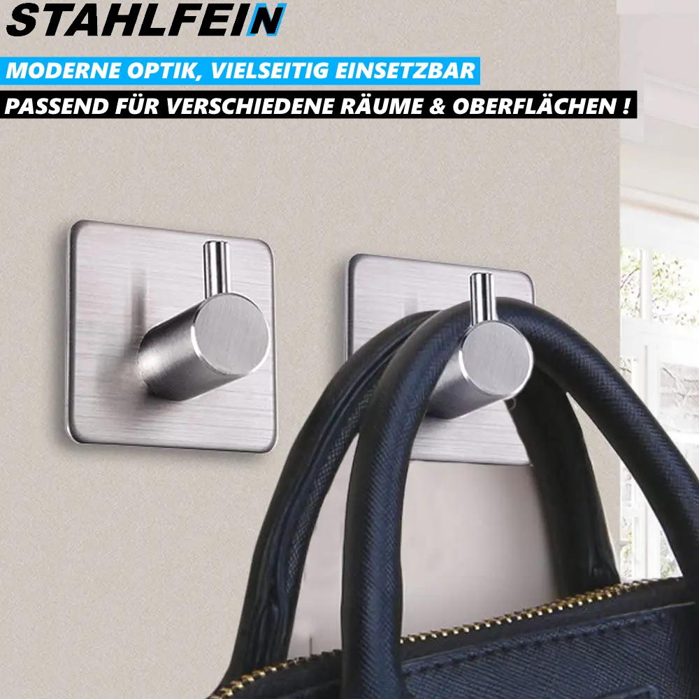 STAHLFEIN Towel Holder Towel Hook Stainless Steel Self-adhesive Set of 4