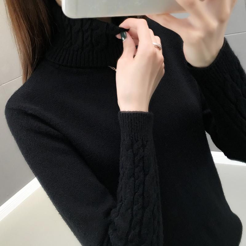 Women Sweater Turtleneck Pullovers Autumn Winter Sweaters New Long Sleeve Thick Warm Female Sweater Khaki