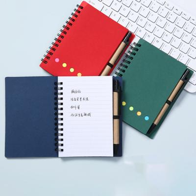 Snap-On Combination Note Pad Set with Ballpoint Pen Graduation Inspirational Kraft Spiral Notebook with Sticky Index Tags