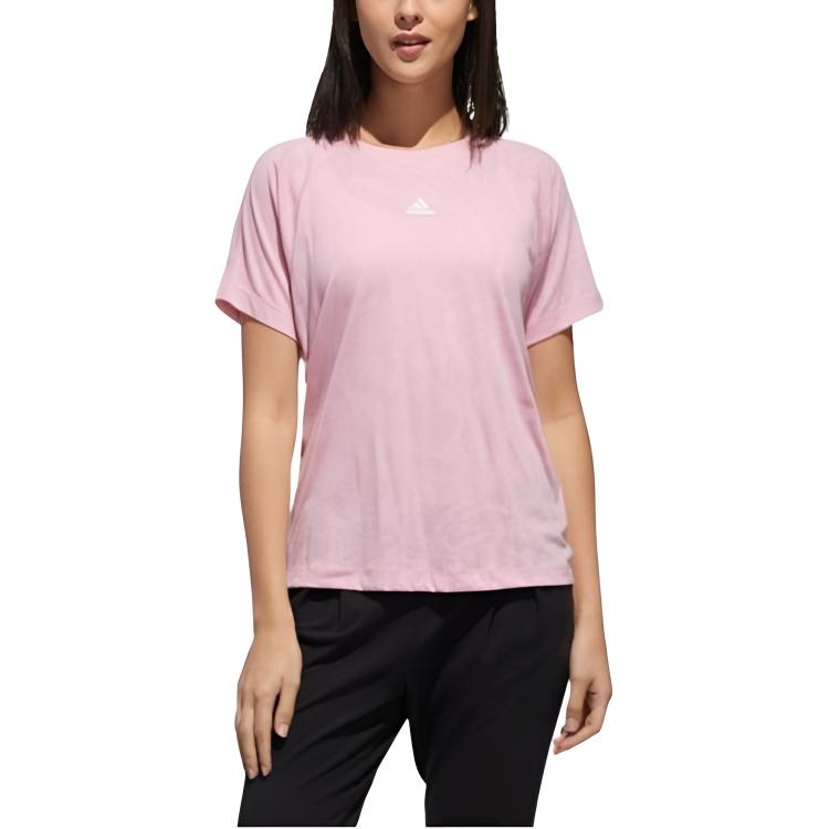 Adidas T Shirts Women's Pink Crew Neck Moderate DV2223