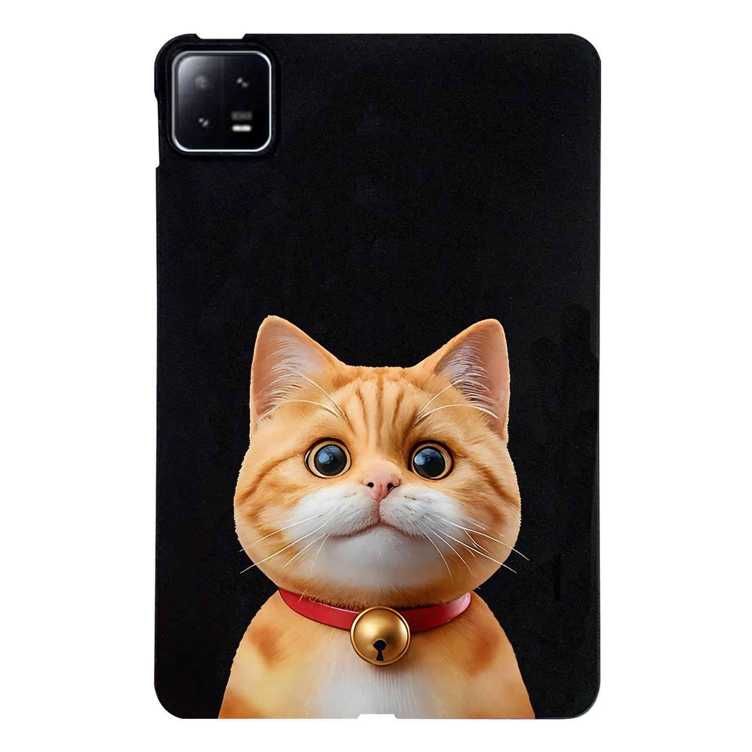 

For Xiaomi Pad 6 Pro/Pad 6 Case Pattern Printing Slim TPU Tablet Protective Cover Shorthair Cat