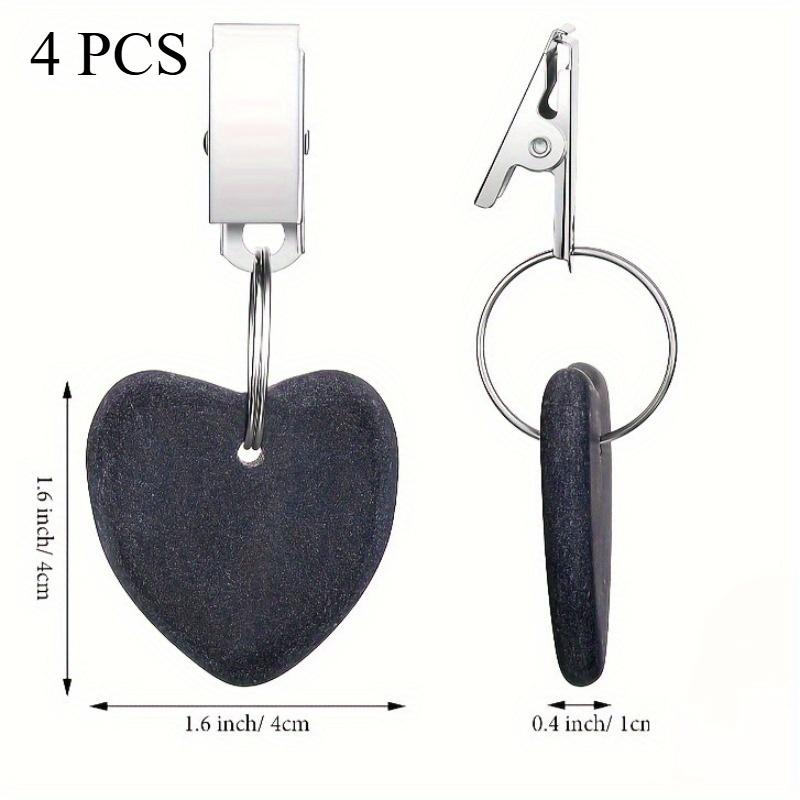 4pcs Stainless Steel Tablecloth Weights Clips - Heart Drop Shapes, for Outdoor Picnic & Family Dinner
