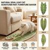 Natural Sisal Cat Scratcher Mat Leaf Shape Cat Scratching Mat Decorative Sofa Protector Pet Supplies for Wall and Floor Indoor