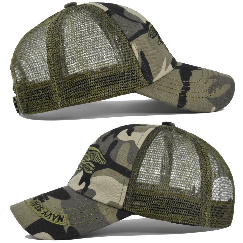 New Camouflage Mesh Baseball Cap For Men Women Breathable Adjustable Cotton Hip Hop Outdoor Casual Sun Protection Hat Snapback