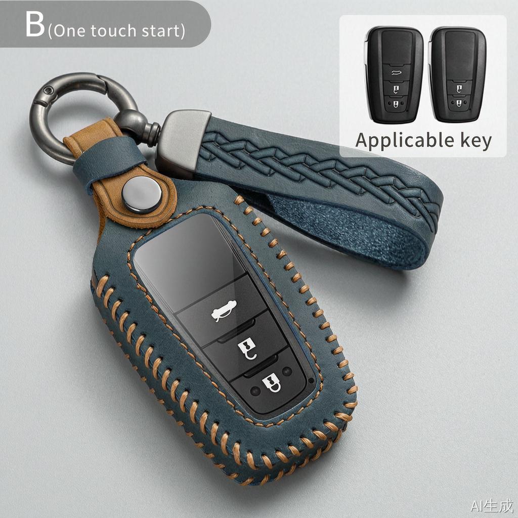 Leather Key Fob Cover For Toyota Camry Xv70 Avalon Rav4 Xa50 Highlander Corolla E210 Levin Vios Yaris Prado Key Case Shell