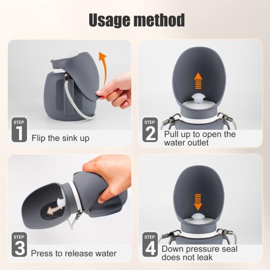 800ml Portable Dog Water Bottle Leak Proof Silicone Puppy Water Dispenser Foldable Travel Dog Water Bowl for Outdoor Walking Hiking