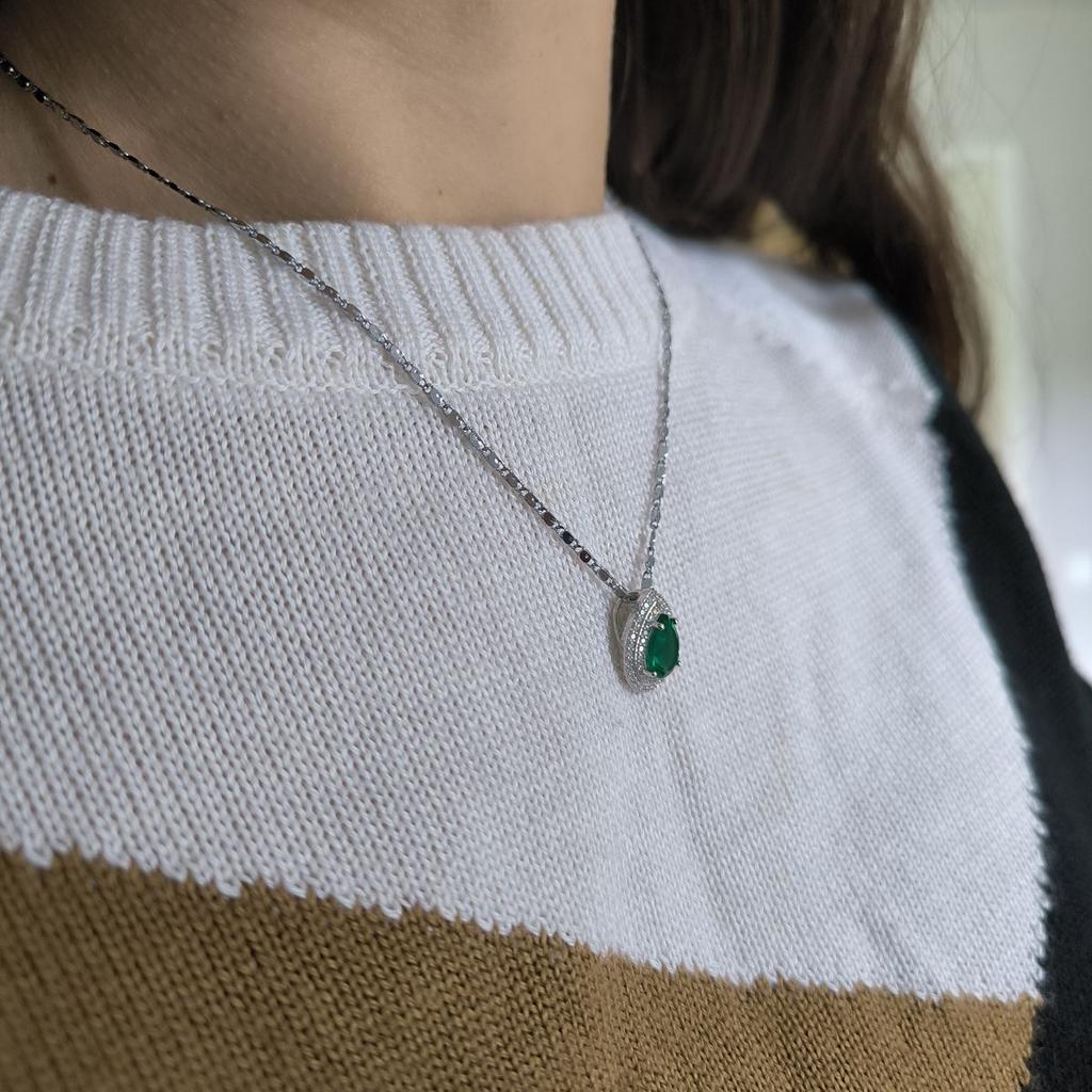 Серебряная подвеска с изумрудом nano 2.238ct (2197324)