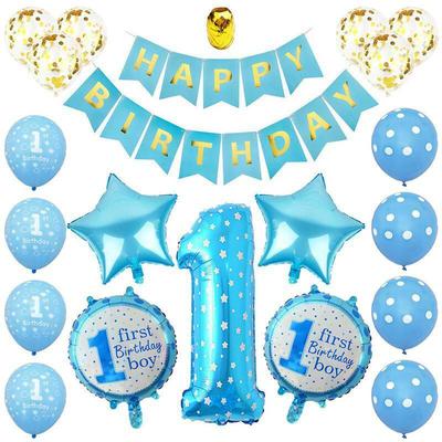 First 1st Birthday Number 1 Baby Kids Boys Girls Balloons Party Decoration Set MIT