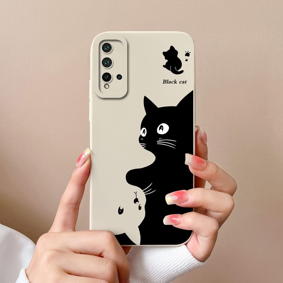 Case For Huawei Nova 5T Cover For Huawei Nova 6 Nova 7 Cartoon Bumper For Nova 5 T Nova6 Nova7 Soft Liquid Silicone Phone Cases