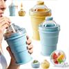 2-in-1  A Must-have for Summer Homemade Ice Hockey Cup Silicone Folding Cold Drink Cup Internet Famous Creative Ice Cube Mold