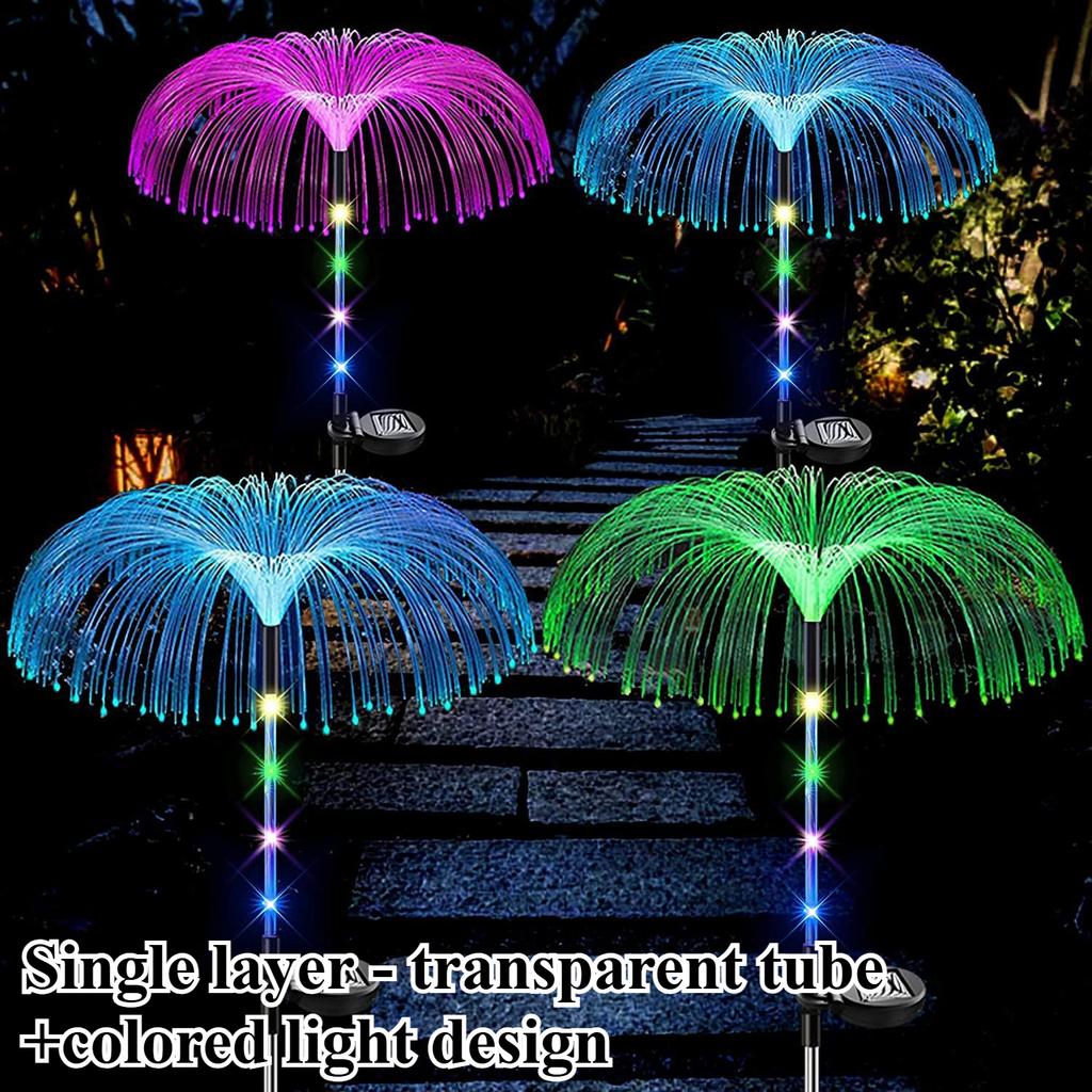 Solarne Lampki LED Meduzy Zewnętrzne Ogrodowe Solarne LED Lampka Trawnikowa Zmiana 7 Kolorów Wodoodporna Dekoracja Ścieżki na Podwórku Solarna Lampa Kwiatowa