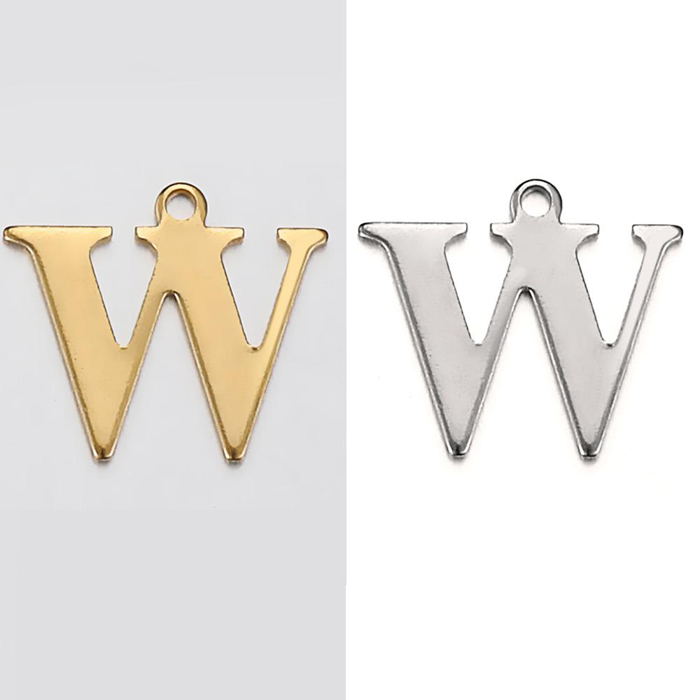 20pcs Stainless Steel Gold Letter Charm Initial Charms Alphabet Beads Pendants Assorted for Bracelet Necklace Jewelry Making DIY