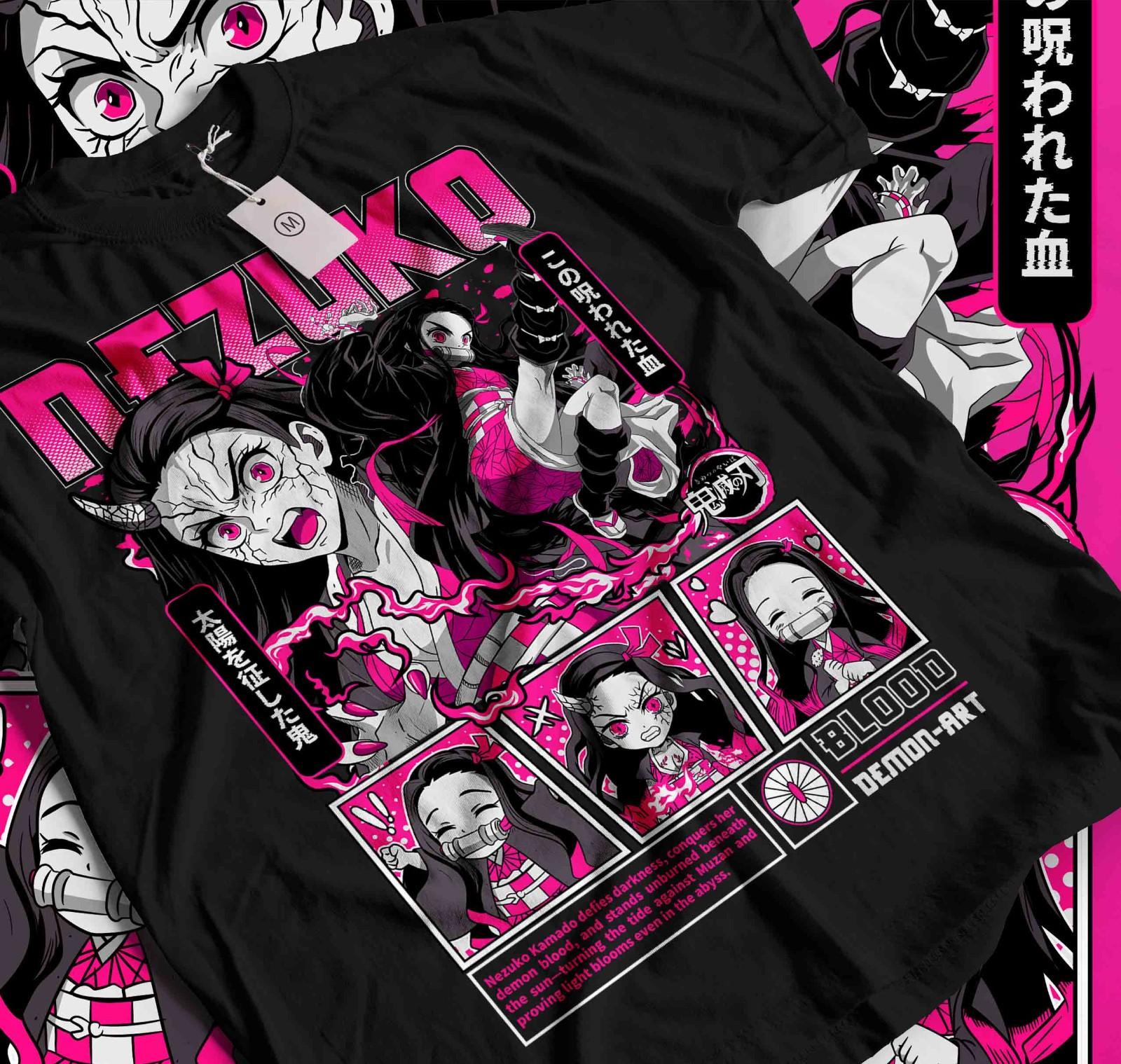 

Nezuko T-Shirt Mens Womens Tees Top Demon Slayer Kokushibo Kimetsu No Yaiba Tanjiro Shirt All Size579 4XL
