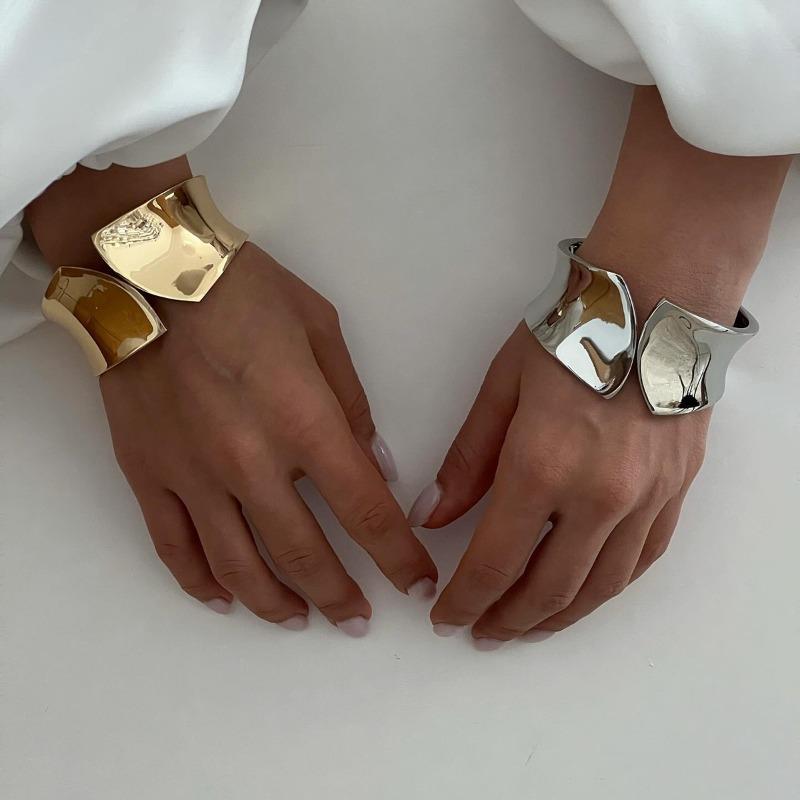 Alloy Open Bracelet Irregular Electroplating Bracelet Jewelry Women's Glossy Exaggerated Bracelet
