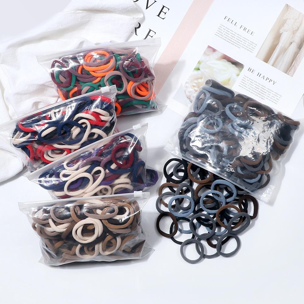 51 Colors Basic Elastic Hair Band for Girls 20/30/50PCS 4cm Simple Solid Color Headband Women Hair Accessories Scrunchies Holder