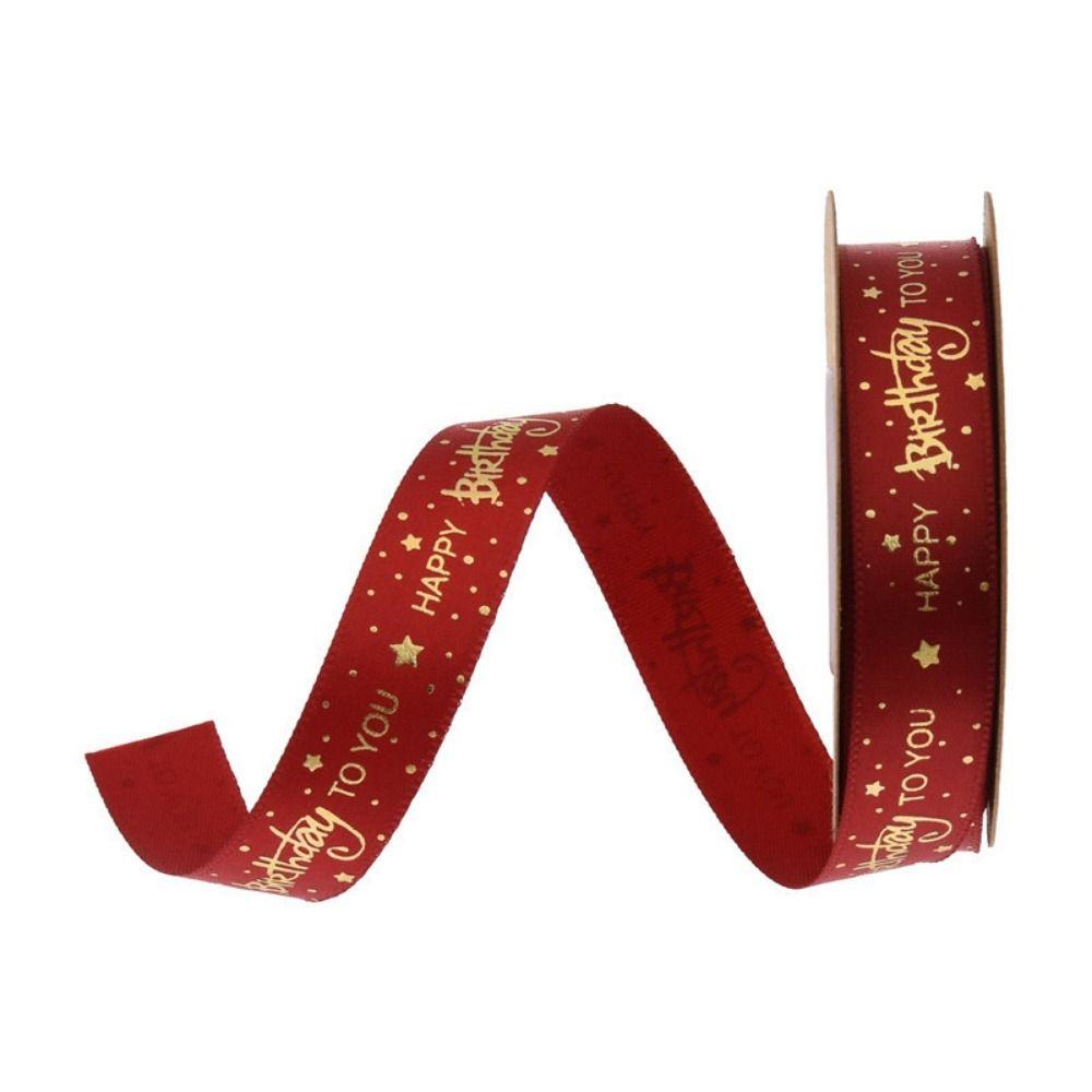 Beautiful Durable Happy-birthday Gift Wrapping Ribbon Ribbon Satin Printing Ribbon Craft Supplies