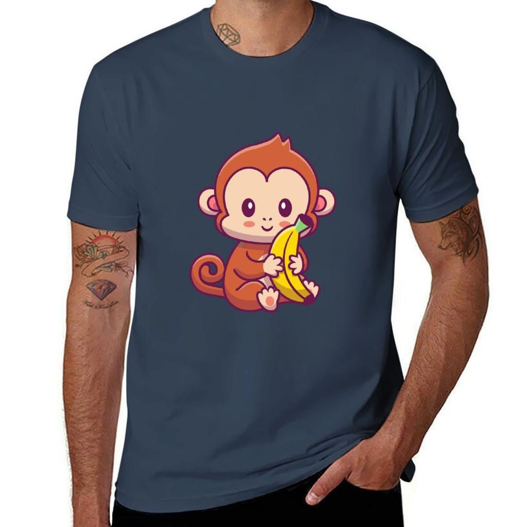 Cute Monkey Tshirt Trendy Print Short Sleeve Tshirt