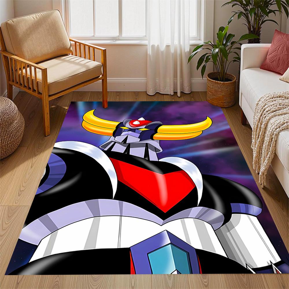 Goldorak robot Themed Anti-Slip Rugs - Polyester Home Decor, Suitable for Bedrooms, Living Rooms, Doorways, Studios, and Decorations