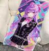 Y2K Purple Anime Girl Beach Towel Patterned Sunscreen And Windproof Suitable For Swimming Pool Camping Travel Blanket
