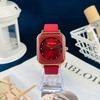 JYL Couple Watch Ins Style Square Casual Silicone Strap