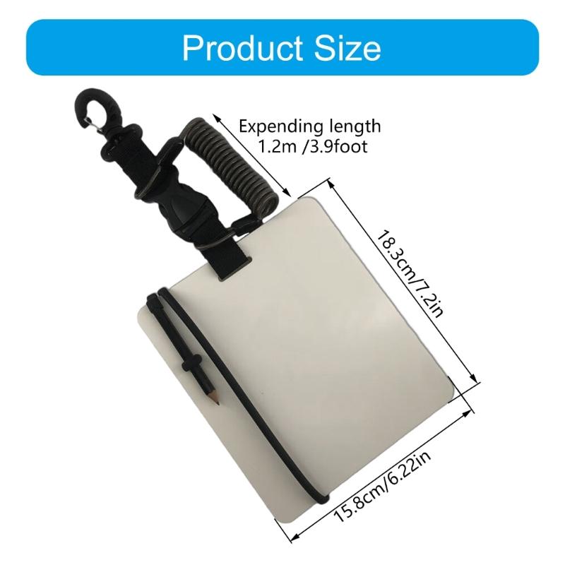 Scubas Diving Writing Slates Underwater Wordpad Writing Board with Pencil and Clip Snorkeling Record Board Easy to Use
