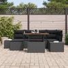 VidaXL Ensemble de Canapé de Jardin 7 Pièces avec Coussins en Poly Rattan Noir 3358725