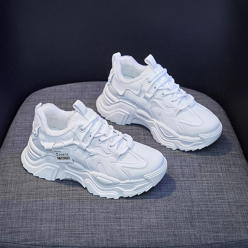 Γυναικεία χειμερινά πάνινα παπούτσια με γούνινες γυναικείες μπότες χιονιού Comfort βελούδινα ζεστά αθλητικά παπούτσια Γυναικεία πλατφόρμα Skateboard Βαμβακερά παπούτσια