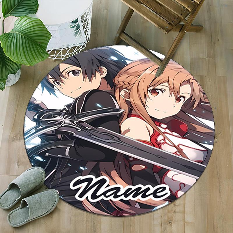 Customizable S-Sword Art Online2 Round Non-Slip Carpet - Ideal for Garden, Picnic, Office, Perfect for Decoration, Suitable For All Seasons