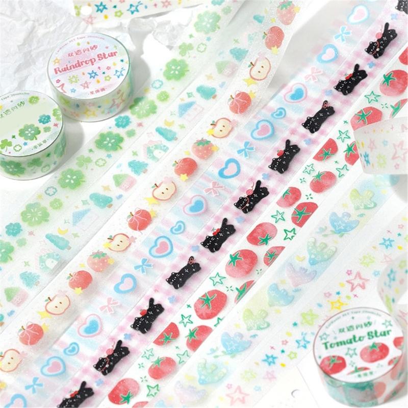 Cartoon PET Tape for Craft 20mmx3m Decorative Tape Scrapbooking Decoration Tape Craft Supplies for Journal Wrapping