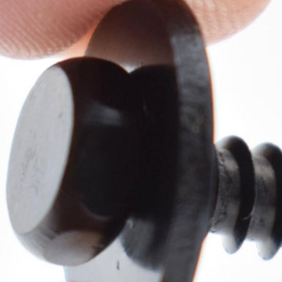 10 Pcs Self Tapping Screws with Integrated Gasket Black Hex Head Self-Tapping Screws with Plastic Retainer Clips Anti-Rust Coating Design for