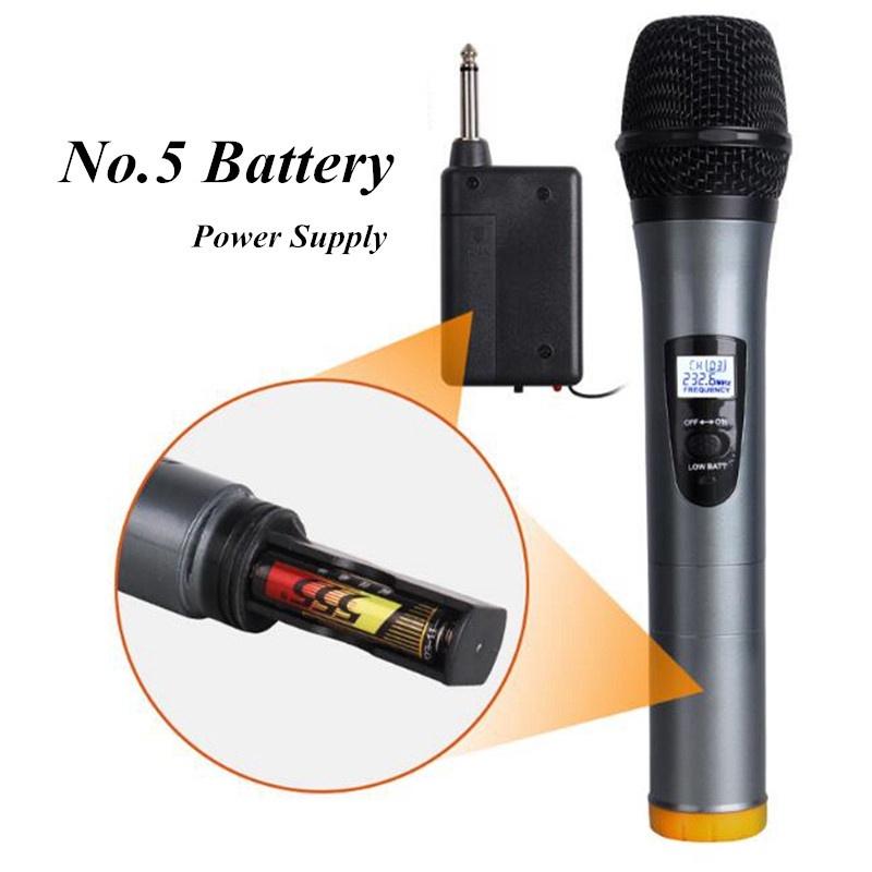 Professional Wireless Microphone System Handheld UHF Channels Dynamic Mic Karaoke Computer KTV Wedding Meeting Receiver