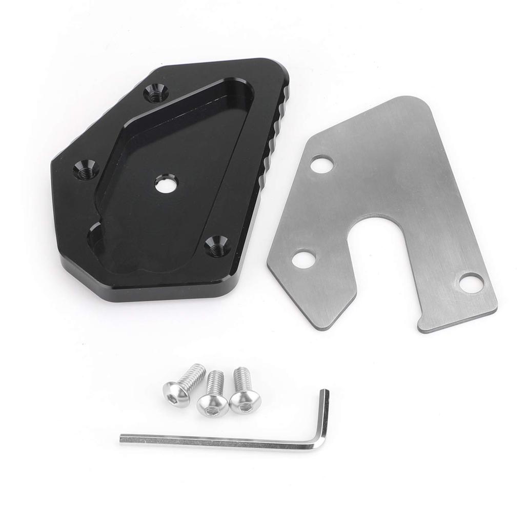Bruce & Shark Støttefot Sidestøtte Støtteplate Forlengelse for Suzuki DL650 V-STROM 650 2012-2019 Aluminium Svart Motorsykkel
