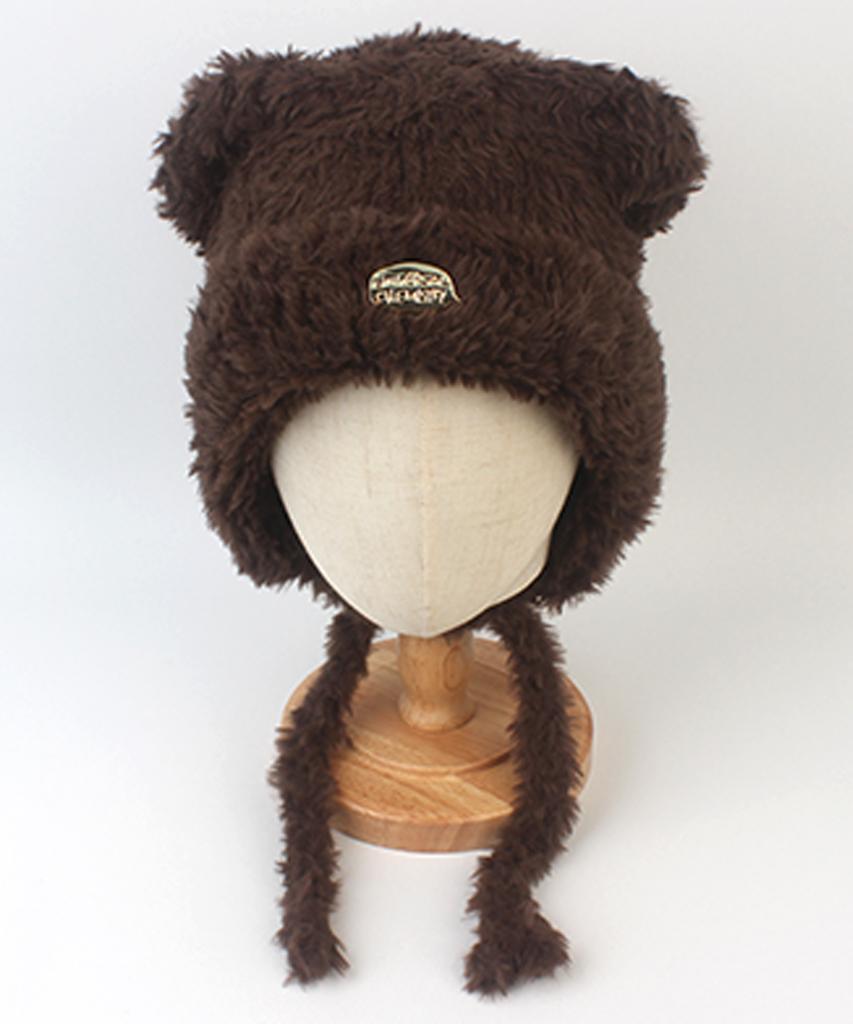 Yunibeosyeolkemiseuteuli Bear Fur Brown Bonnet Hat