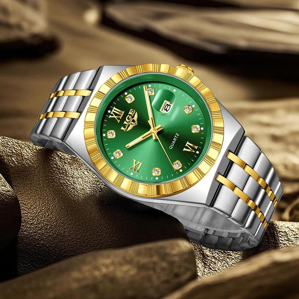 Herrenmode Businessuhr Herren Sport Schwarz Edelstahl Luxus Leuchtend Wasserdicht Herren Quarzuhren